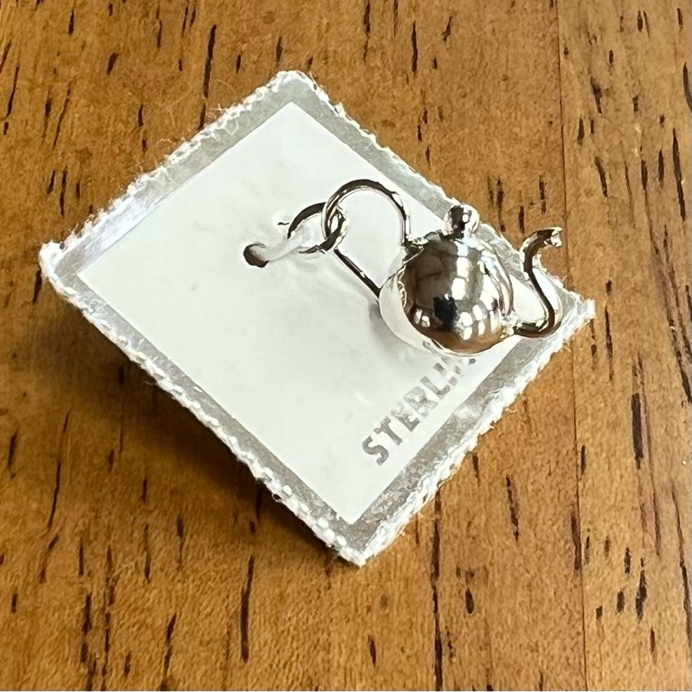 NEW, dainty, sterling silver teapot charm